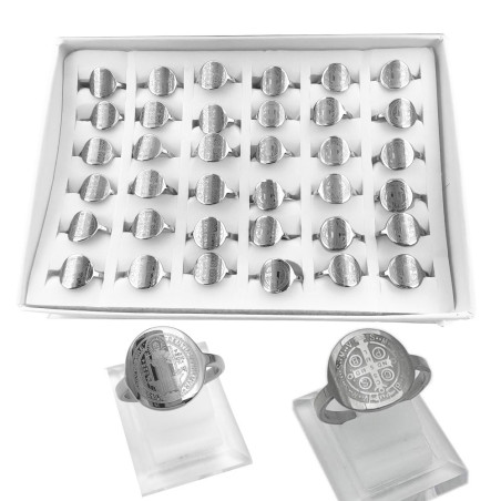 CAJA X36 SURTIDO IMAGEN DE SAN BENITO Y CRUZ SAN BENITO GRABADO A BAJO NIVEL ANILLO