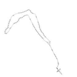 BLANCO 5MM ROSARIO C/ CRUZ C/ CRISTO Y CENTRO DE ROSARIO SOLO CARA DE FRENTE (UNISEX)