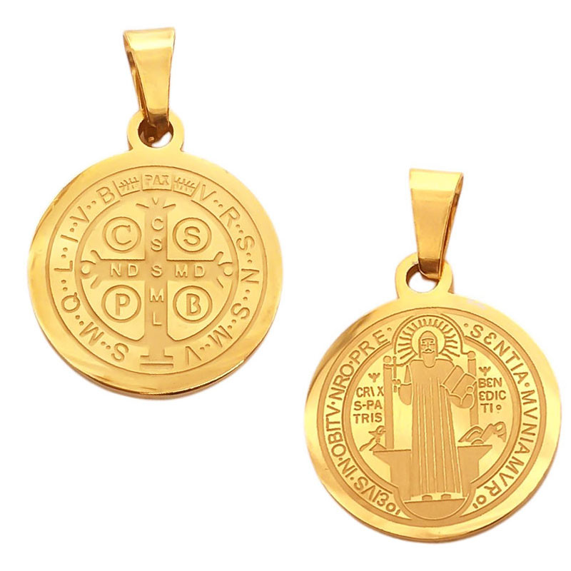 DORADO 14MM SAN BENITO MEDALLA LASER LISA C/ ESPESOR DIJE