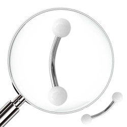 BLISTER x12 CEJA EXTREMO BOLITAS BLANCA PIERCING