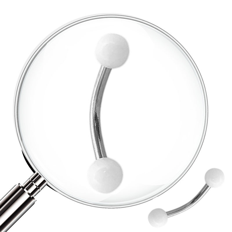 UNIDAD CEJA EXTREMO BOLITAS BLANCA PIERCING