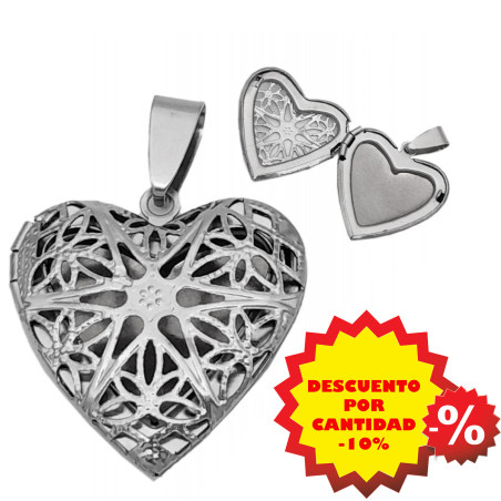 RELICARIO CORAZON CALADO DIJE