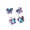 DROPS BLANCO VIOLETA Y AZUL TORNASOLADO 13MM MARIPOSA DE CRISTAL DIJE