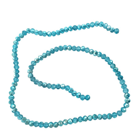 4MM CRISTAL TURQUESA ELECTROPLATED CUENTA FACETADA PERFORADA VIDRIO TIRA