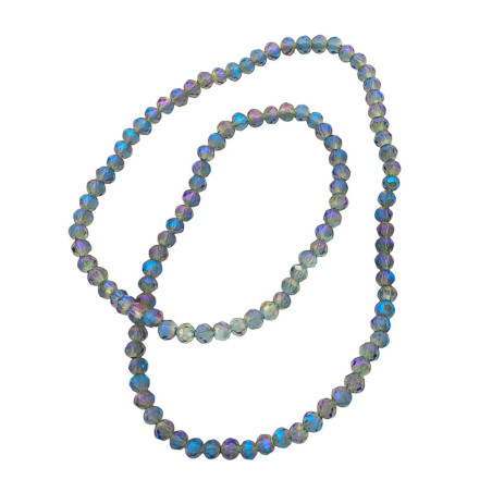 4MM CRISTAL AZUL TORNASOLADA TRASLUCIDA CUENTA FACETADA PERFORADA VIDRIO TIRA