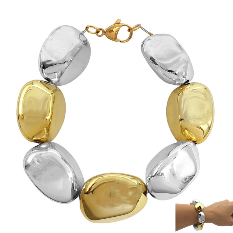 COMBINADA 19MM-19.5CM LIVIANA IRREGULAR ANCHA FANTASIA FINA PULSERA