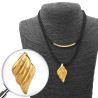 DORADO HOJA GRANDE Y CANUTO DOBLE GAMUZA COLLAR