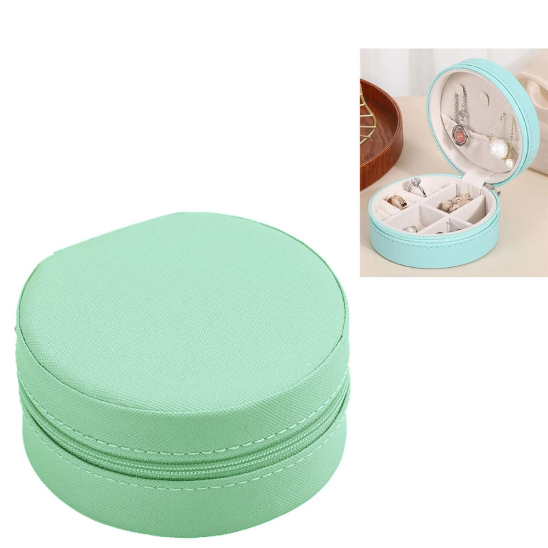 REDONDO VERDE AGUAMARINA ALHAJERO CHICO DE VIAJE O BOLSO CHICO