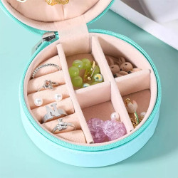 REDONDO VERDE AGUAMARINA ALHAJERO CHICO DE VIAJE O BOLSO CHICO