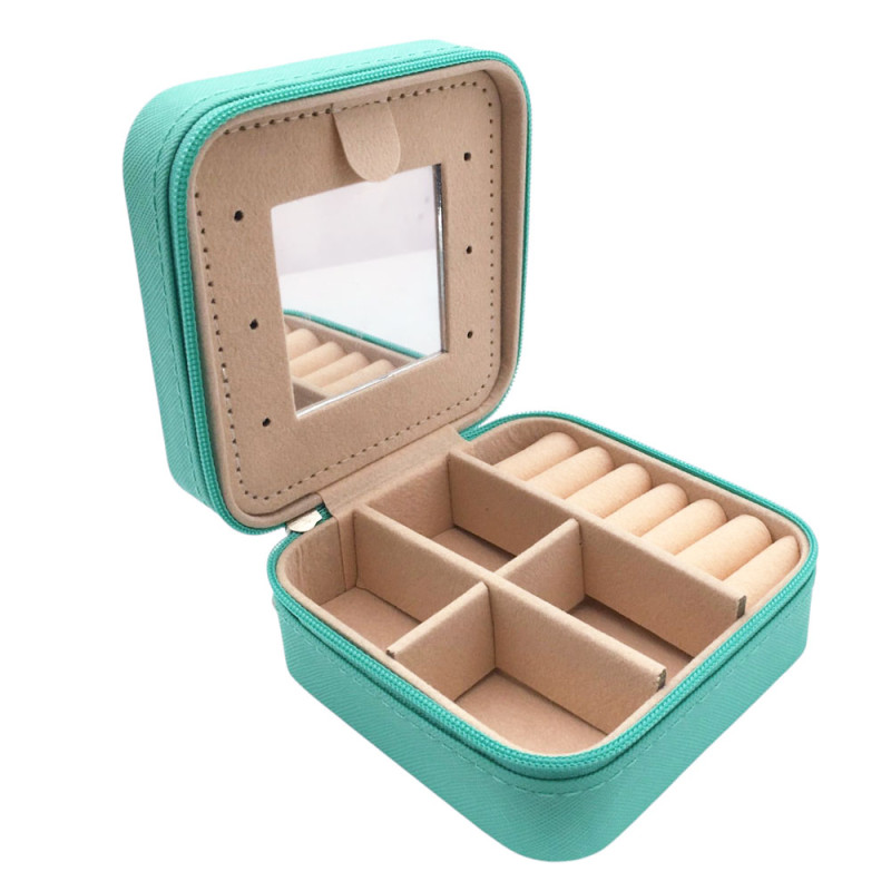 C/ ESPEJO VERDE ALHAJERO CHICO DE VIAJE O BOLSO CHICO