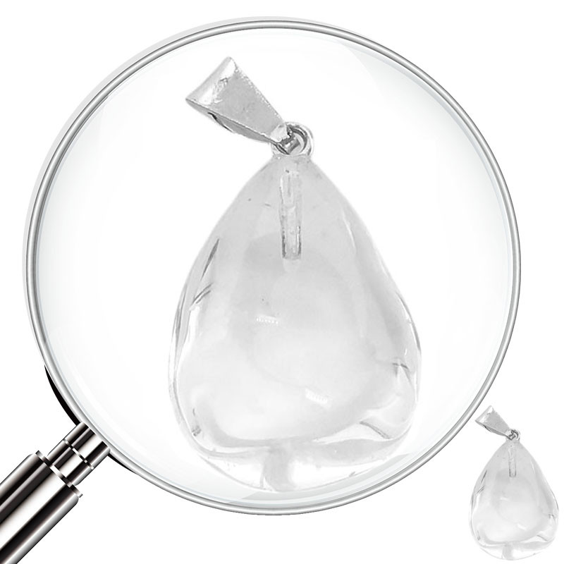 GOTA PIEDRA NATURAL CUARZO CRISTAL DIJE