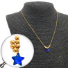 DORADO ESTRELLA AZUL TORNASOLADO Y SEIS BOLITAS 45CM COLLAR