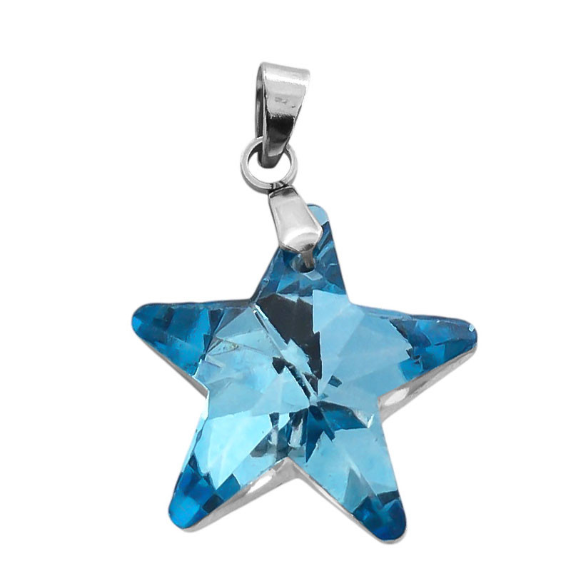 CELESTE CRISTAL 20MM ESTRELLA FACETADO DIJE
