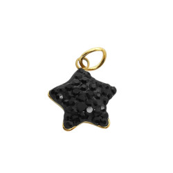 DORADO FIMO NEGRO 10MM ESTRELLA C/ ARGOLLA DIJE