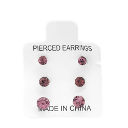 6 CARTONES 18 PARES ARITOS STRASS MEDIDAS Y COLORES SURTIDOS ARO