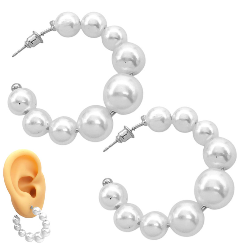 PAR ESCALERA-38MM PERLAS MEDIA ARGOLLA AROS