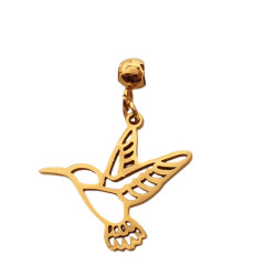 DORADO COLIBRI PICAFLOR CADENA CLIP Y PERLAS 45+5CM REGULABLE COLLAR