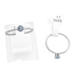 CAJA x36 CHICO BRILLANTE FLEJE REDONDO CUBIC ZIRCON ANILLO