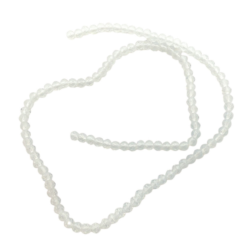 4 MM PIEDRA LUNAR CUENTA FACETADA PERFORADA TIRA