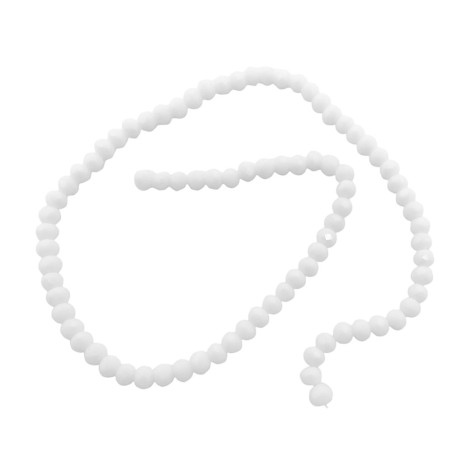 6MM BLANCO PLENO CUENTA FACETADA PERFORADA VIDRIO TIRA