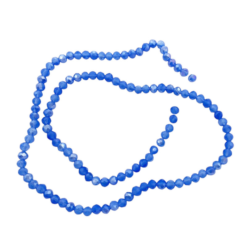 4MM AZUL LAVANDA PLENO AB CUENTA FACETADA PERFORADA VIDRIO TIRA