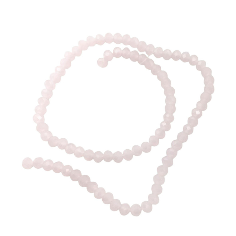 6 MM ROSA SUAVE PLENO CRISTAL CUENTA FACETADA PERFORADA VIDRIO TIRA