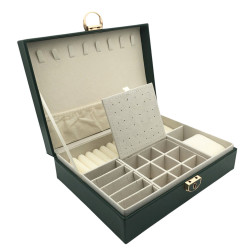 VERDE ALHAJERO MEDIANO UN PISO FORRADA EN CUERO TAPA CON ROMBOS