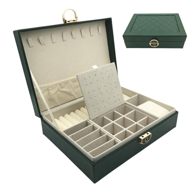 VERDE ALHAJERO MEDIANO UN PISO FORRADA EN CUERO TAPA CON ROMBOS