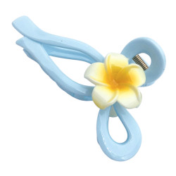 UNIDAD CELESTE BROCHE GRANDE FORMA MARIPOSA C/ UNA FLOR DE CADA LADO COCODRILO