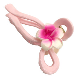 UNIDAD ROSA BROCHE GRANDE FORMA MARIPOSA C/ UNA FLOR DE CADA LADO COCODRILO