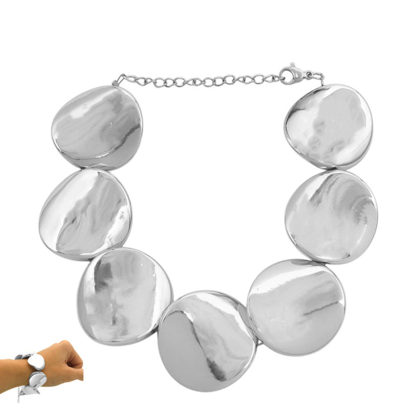 25MM-20+4CM LIVIANA REGULABLE MONEDAS DEFORMADAS FANTASIA FINA PULSERA