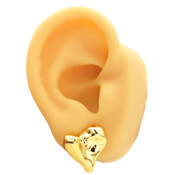 DORADO CORAZON HUNDIDO INFLADO FANTASIA FINA ARO