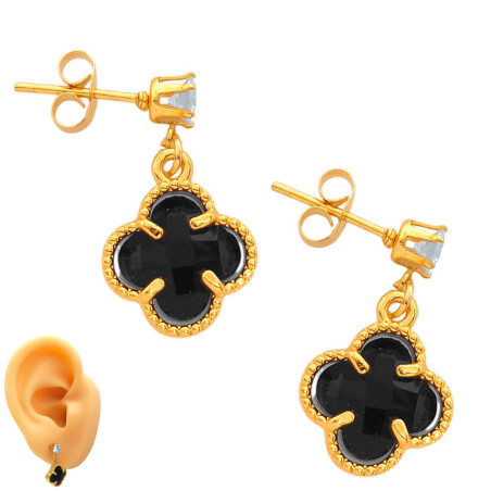 DORADO NEGRO FLOR Y CUBIC COPITA ARO