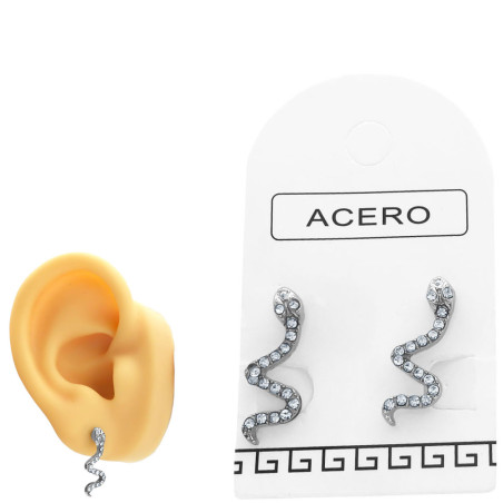 PAR SERPIENTES MEDIANAS TODO STRASS ARO