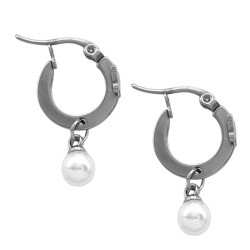 MEDIO BLISTER X6 PARES ARGOLLA PERLAS DE 3 TAMAÑOS Y MARIPOSA ARO