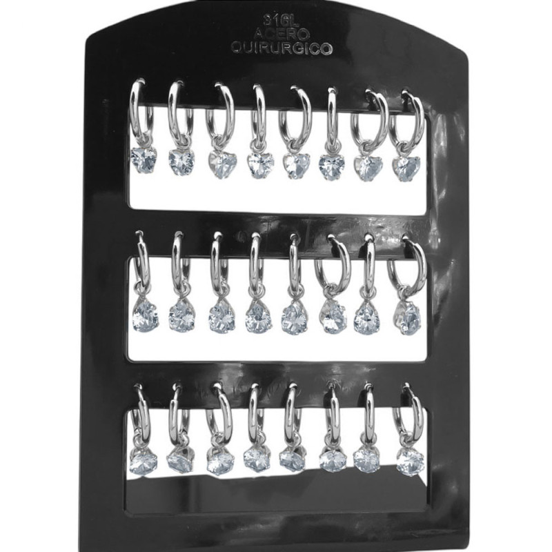 BLISTER X12 PARES BISAGRA C/ CUBIC CORAZON - GOTA - CIRCULO ARO