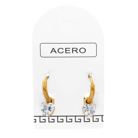 DORADO PAR CORAZON BISAGRA C/ CUBIC ARO