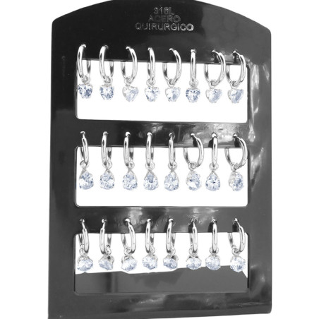 BLANCO BLISTER X12 PARES BISAGRA C/ CUBIC CORAZON - GOTA - CIRCULO ARO
