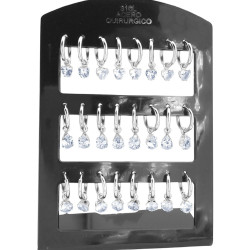 BLANCO MEDIO BLISTER X 6 PARES BISAGRA C/ CUBIC CORAZON - GOTA - CIRCULO ARO