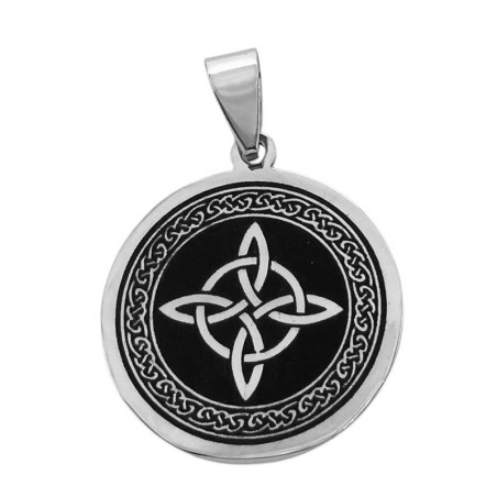 MEDALLA LASER NEGRO NUDO DE BRUJA DIJE