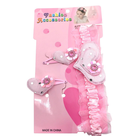 COMBO NENA ROSA CORAZON VINCHA Y DOS TIC TAC