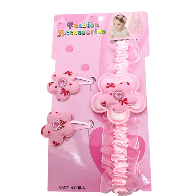 COMBO NENA ROSA FLOR VINCHA Y DOS TIC TAC