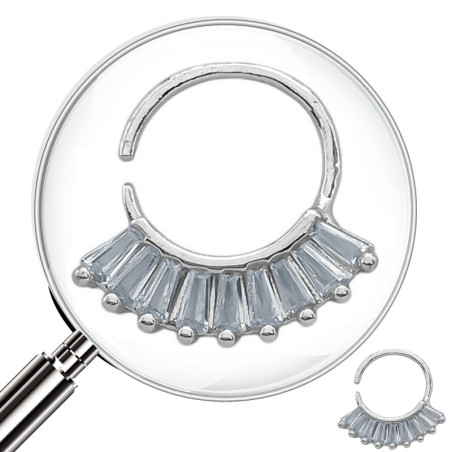 SEPTUM 11MM ARGOLLITA ABANICO C/ CUBIC DE NARIZ U OREJA PIERCING