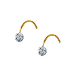 DORADO UNIDAD NOSTRIL CURVO BOLITA DE FUEGO PIERCING