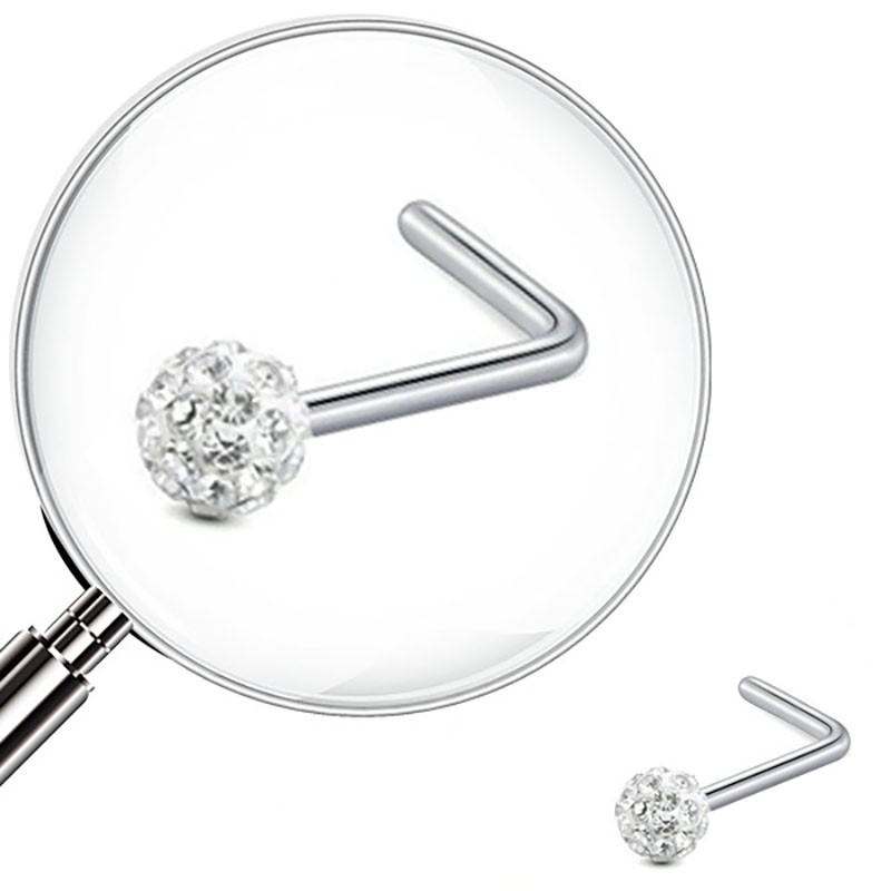 UNIDAD NOSTRIL BOLITA DE FUEGO NARIZ "L" PIERCING