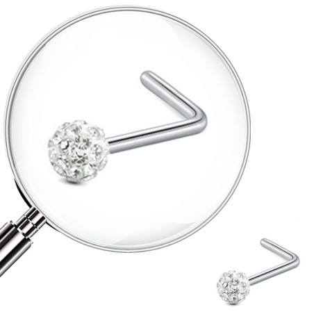 UNIDAD NOSTRIL BOLITA DE FUEGO NARIZ "L" PIERCING