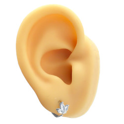 SEPTUM 10MM ARGOLLITA FLOR TRES PETALOS C/ CUBIC DE NARIZ U OREJA PIERCING