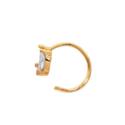 DORADO SEPTUM 10MM ARGOLLITA FLOR TRES PETALOS C/ CUBIC DE NARIZ U OREJA PIERCING