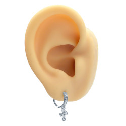 SEPTUM 12MM ARGOLLITA CRUZ Y BORDE C/ CUBIC DE NARIZ U OREJA PIERCING