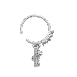 SEPTUM 12MM ARGOLLITA CRUZ Y BORDE C/ CUBIC DE NARIZ U OREJA PIERCING